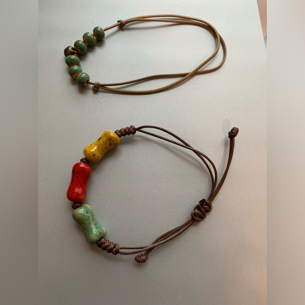 Set of 2 handmade adjustable bracelets